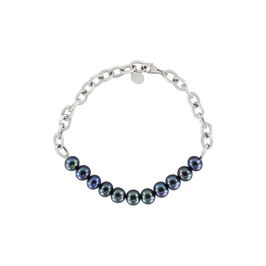 mens black pearl bracelet.