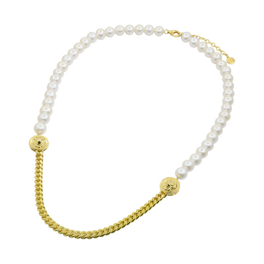 solid gold pearl necklace